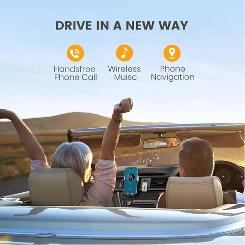 Vista 3 de Maedhawk Adaptador auxiliar Bluetooth 5.2 para auriculares estéreo de coche, receptor de audio inalámbrico con conector giratorio de 0.138 in