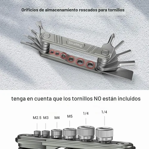 Vista 3 de SMALLRIG Herramienta plegable universal multiherramienta para videógrafos, juego de herramientas con nueve herramientas funcionales incluidas
