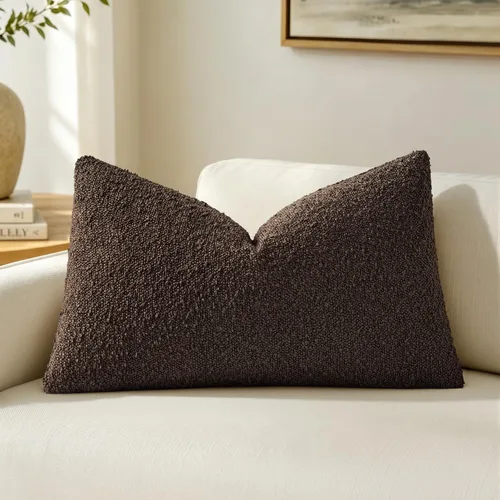 Vista 22 de MIULEE - Funda de almohada lumbar texturizada para cama, 12 x 20 pulgadas, color beige Pack of 1 Textured Neutral Couch Throw Pillow Cover, Accent