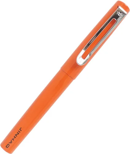 Vista 2 de Comfort Grip Metal Pen Barriles Rollerball Pen Instrumentos de escritura fina - Naranja