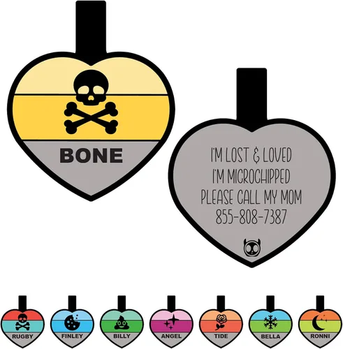Vista 8 de Placa de identificación silenciosa personalizada con 5 líneas de identificación de mascotas de silicona duradera y grabada profundamente, diseño