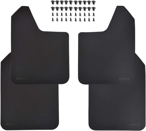 Vista 10 de XUKEY 2 piezas de protectores de salpicaduras universales negros para coche, SUV, furgoneta, hatchback, UTV, ATV, delanteros y traseros, con 2