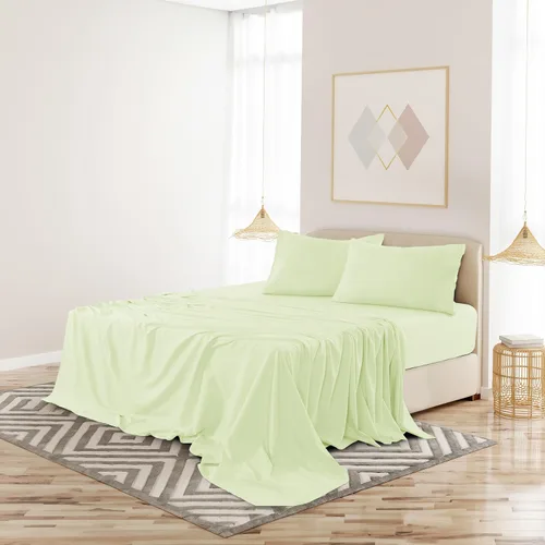 Vista 396 de LUX Décor - Juego de sábanas Twin de microfibra ultrasuave de 3 piezas con sábana encimera, sábana bajera de 16 pulgadas de profundidad y funda