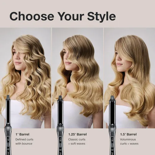 Vista 2 de Paul Mitchell Rizador intercambiable de cerámica 3 en 1, 3 barriles de clip para múltiples peinados