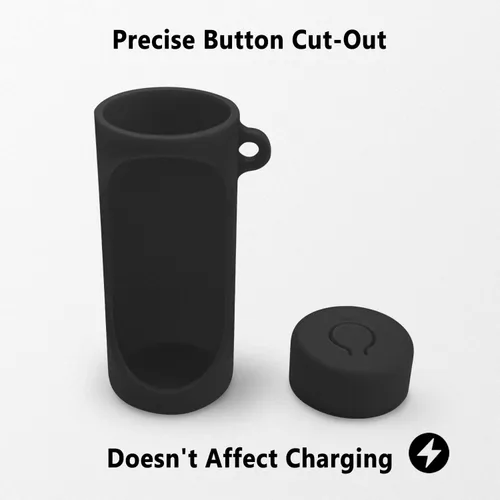 Vista 3 de Geiomoo Funda de silicona compatible con Nothing Ear Stick, cubierta protectora con mosquetón (negro)