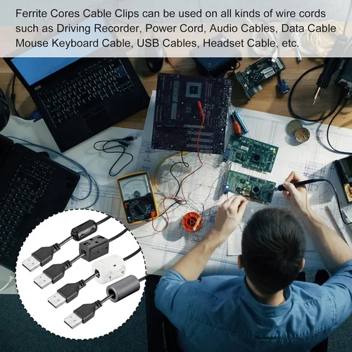 Vista 6 de MECCANIXITY Tipo cuadrado de los clips de cable de los núcleos de ferrita