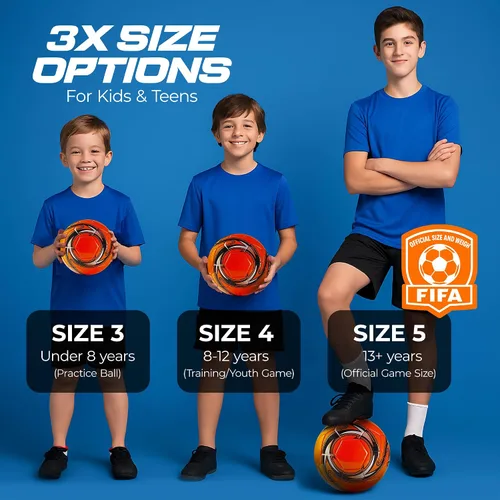 Vista 3 de Western Star Balón de fútbol Helix- Tamaño 3 4 5 – Pelotas de fútbol oficiales de grado de partido – Diseño atractivo y duradero