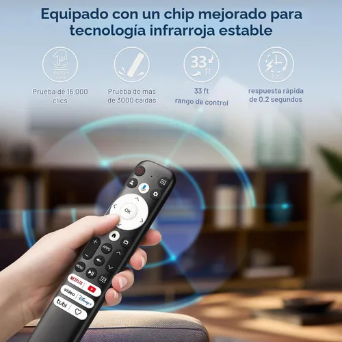 Vista 8 de Mando a distancia por voz de repuesto para Hisense Google TV