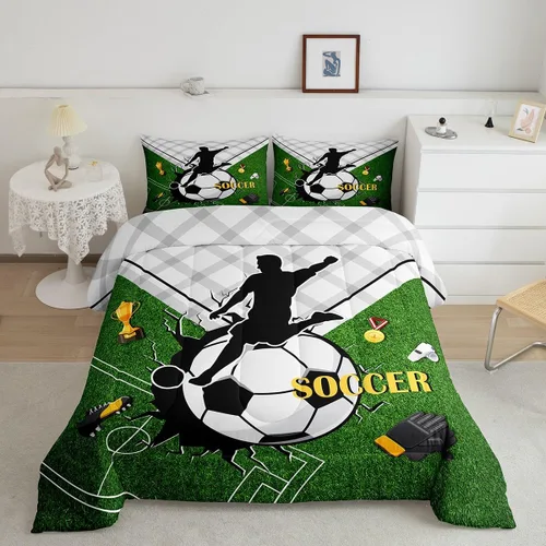 Vista 10 de Juego de edredón de carreras para niños, tamaño matrimonial, juego de ropa de cama de deportes extremos para niños, niñas y adultos, edredón