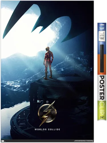 Vista 13 de Trends International DC Comics Movie The Flash - Póster de pared de una hoja, 22.4 pulgadas de largo x 14.7 pulgadas, versión enmarcada de madera