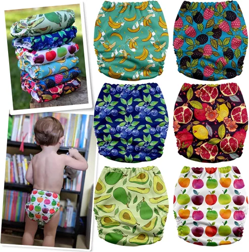 Vista 2 de Mama Koala 3.0 Pañales de tela para bebé con 6 inserciones, con 6 inserciones de algodón de cáñamo Bboo de 6 capas