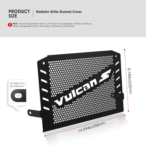 Vista 3 de Vulcan S 2024 - Protector de radiador para Vulcan S 2015-2024 Vulcan S SE 2017 compatible con Vulcan S Light Tourer/Cafe Light Tourer 2018 Vulcan S