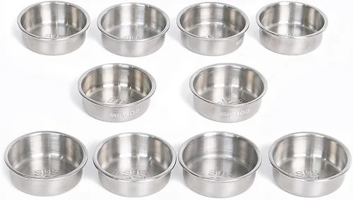 Vista 6 de Repisa de alimentación de Gecko con cresta [ventosa], con 10 tazas de acero inoxidable para alimentos de 0.5 onzas, cuencos de comida para reptiles