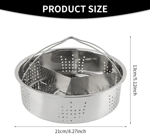 Vista 9 de Cesta de vapor para olla instantánea, cesta de vapor de verduras de acero