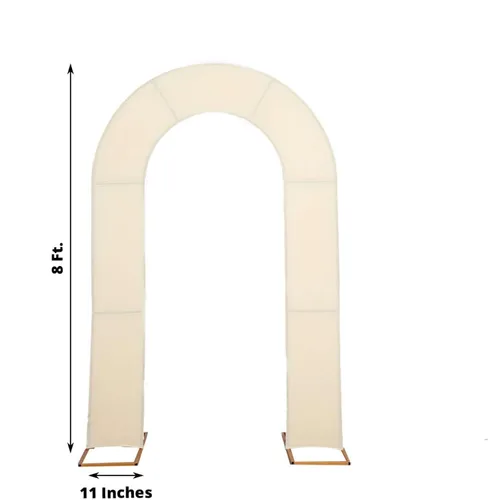 Vista 3 de Efavormart - Funda de arco abierto de elastano beige de 7 pies, doble cara, ajuste cómodo, en forma de U, para bodas escandalosas y decoración