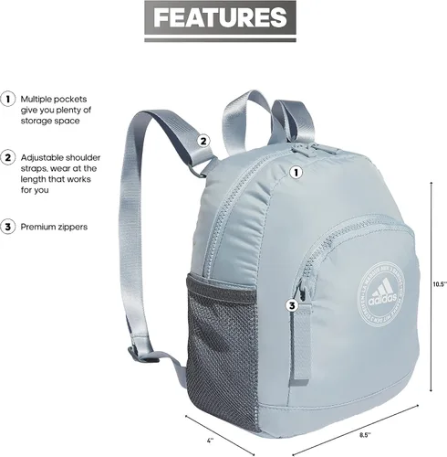 Vista 2 de adidas Mini mochila Linear 3, Azul MaravillaBlanco, Mini mochila Linear 3
