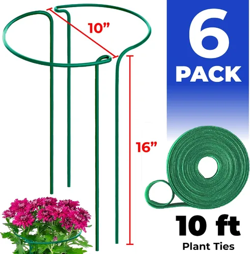 Vista 2 de Estacas altas de soporte para plantas para interiores y exteriores, jaulas y soportes de peonía, anillo de jaula para plantas para flores en maceta