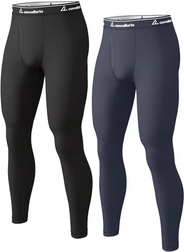Vista 10 de 4 or 2 Pack Men's Thermal Pants Fleece Lined Long Johns Bottom Base Layer Negro/Gris