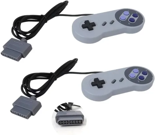 Vista 7 de Gxcdizx Cable de alimentación para adaptador de CA AV + 2 controladores para Super Nintendo SNES