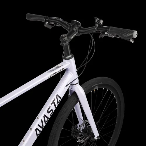 Vista 5 de AVASTA Jupiter 700C Bicicleta de carretera híbrida para adultos con paso bajo, bicicleta de ciclismo, marco de aluminio, 21 velocidades, frenos