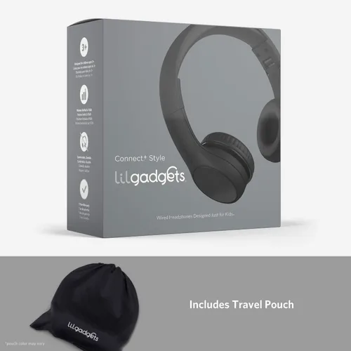 Vista 7 de LILGADGETS Conexión+ estilo prémium volumen limitado con SharePort - Audífonos con cable para niños
