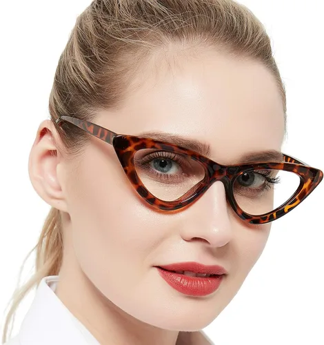 Vista 7 de Gafas de lectura únicas para mujer, con bloqueo de luz azul, estilo retro de ojo de gato