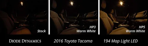Vista 2 de Diode Dynamics lámparas de lectura LED compatibles con Toyota Tacoma 2005-2023 (par), 194 SMD2 Ámbar