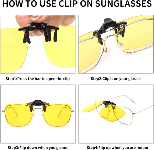 Vista 5 de JM Lentes de sol polarizados con clip sin marco para lentes graduados