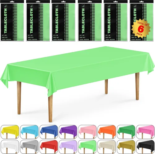 Vista 66 de DecorRack 2 Manteles rectangulares de plástico libres de BPA, 54 x 108 pulgadas, mantel de mesa para comedor, mantel rectangular para fiestas