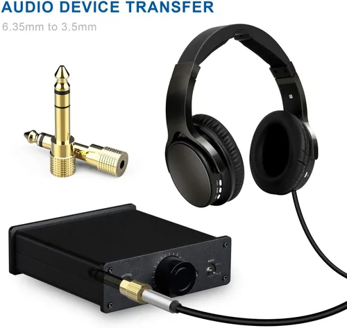 Vista 6 de DIGITNOW Adaptador de auriculares de 0.250 in (1/4 pulgada) macho a 0.138 in (1/8 pulgadas) hembra y conector macho de 0.138 in a conector hembra