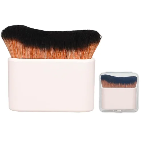 Vista 10 de Cepillo autobronceador Kabuki, aplicador corporal vegano para cara Cerdas sintéticas suaves para una mezcla de bronceado sin rayas, se adapta a