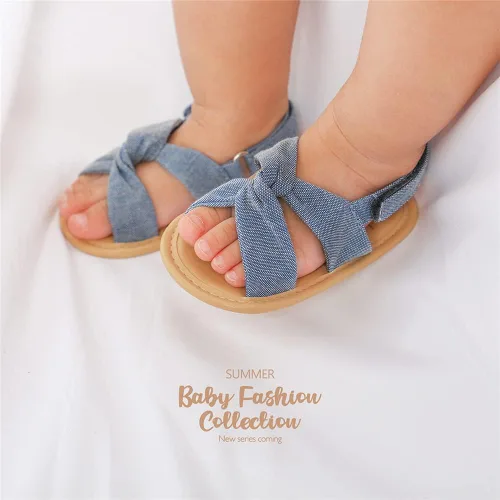 Vista 2 de Timatego Sandalias de verano para bebés y niñas con suela suave de flores, zapatos de vestir para cuna, recién nacidos, para recién nacidos