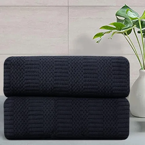 Vista 30 de Juego de 4 toallas de baño grandes de 35"x70" pulgadas, color negro, sábanas de baño extra grandes, toallas jumbo de gran tamaño de 600GSM, suaves