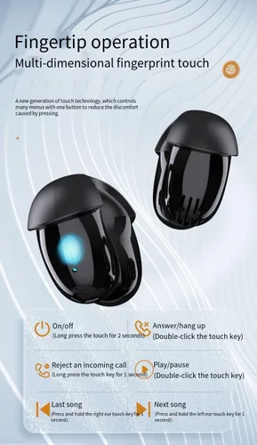 Vista 3 de Auriculares inalámbricos con clip de oreja abierta, Bluetooth 5.3, auriculares deportivos con micrófono integrado, auriculares estéreo de alta