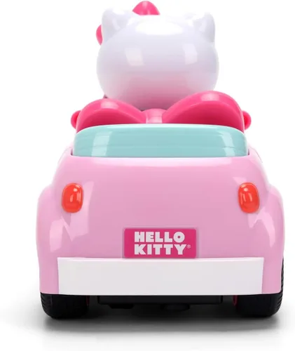 Vista 8 de Jada Hello Kitty - Vehículo a control remoto a escala 1:32 - Función simple con control remoto rosa convertible con juguetes de figuras no extraíbles