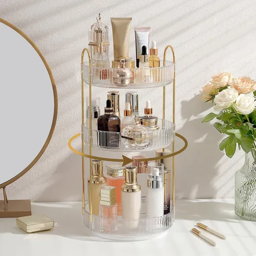 Vista 19 de Aveniee Organizador de maquillaje giratorio de 360 grados para tocador, organizadores de baño mejorados para perfume y cuidado de la piel