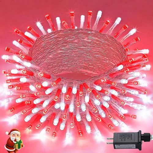 Vista 42 de JMEXSUSS - Tira de 100 luces led para interiores, 8 modos, enchufables, parpadeantes, 33 pies, luces navideñas para exteriores, a prueba de agua