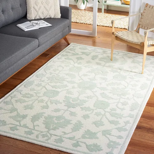 Vista 9 de SAFAVIEH Metro Collection - Alfombra de pasillo de 2 pies 3 pulgadas x 9 pies, marfil y azul, lana hecha a mano, ideal para zonas de alto tráfico