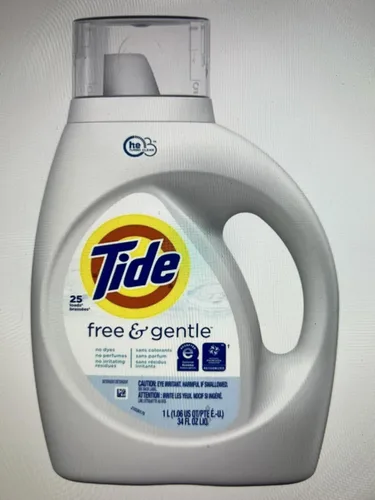 Vista 19 de Tide Free & Gentle - Detergente líquido suave para ropa, 64 cargas