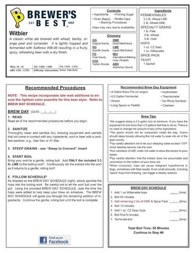 Vista 3 de Kit de ingredientes para preparación casera de cerveza Brewer's Best BIK-1051 Witbier