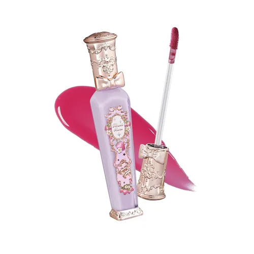 Vista 11 de Flower Knows Violet Strawberry Rococo Glowy Lip Gloss, Hot Pink Shimmer G02 Bebida de frambuesa