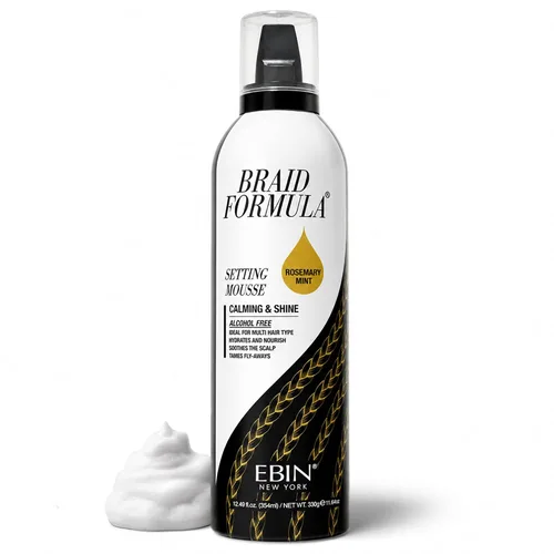 Vista 12 de EBIN NEW YORK Braid Formula Setting Mousse Aceite de oliva – Espuma de trenza ligera para trenzas, giros y mechones, para hombres y mujeres