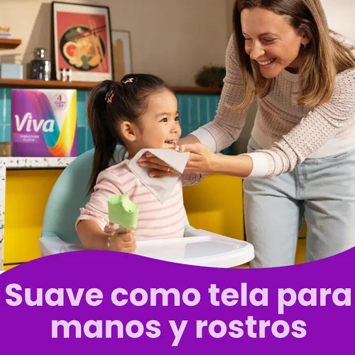 Vista 4 de Viva Signature - Toallas de papel de tela, 3 rollos dobles, 86 hojas por rollo