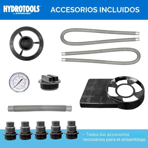 Vista 8 de SWIMLINE HYDROTOOLS Sistema completo de filtro de arena, tanque de 12 pulgadas, para piscinas sobre el suelo de hasta 8,000 galones, bomba de una