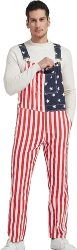 Vista 4 de OeyFnbmO Festival Overalls for Men Holiday Jumpsuit Bib Coveralls