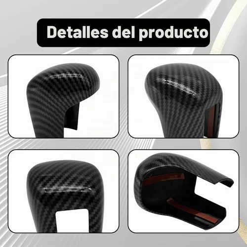Vista 3 de Funda de Decoración de Cambio Negra para Transmisión Automática, Accesorios de Adorno para Palanca de Cambio Compatible con Honda Civic de 10ª Negro