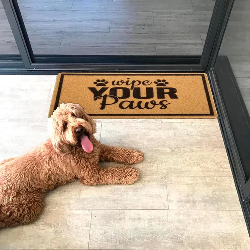 Vista 5 de Wipe-Your-Paws-Felpudo – Tapete de bienvenida con huella animal para exteriores e interiores, tapete divertido para puerta de entrada exterior