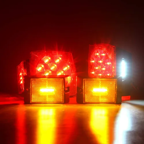 Vista 2 de WoneNice - Kit de luz trasera LED sumergible para remolque de barco y cableado, función combinada de parada, luces traseras/de circulación, giro