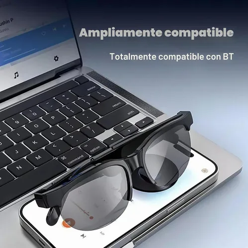 Vista 3 de Lentes inteligentes, lentes de sol polarizados Bluetooth con micrófono de audio integrado y altavoces con oreja abierta, protección UV y control