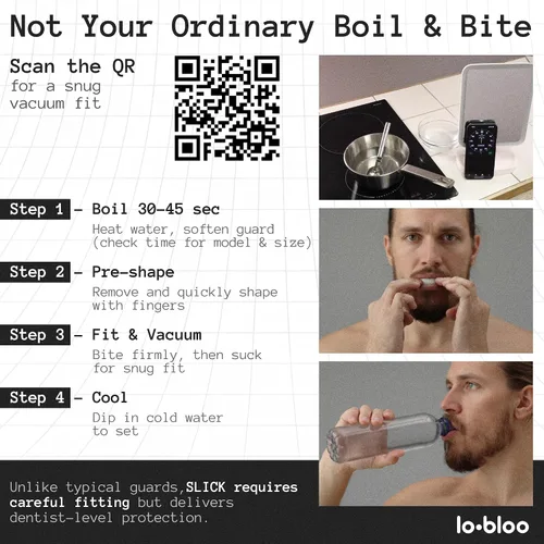 Vista 4 de lobloo® PRO-FIT - Protector bucal deportivo, ultradelgado de 0.039 pulgadas, protección de nivel de dentista, ajuste al vacío de precisión